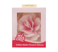 FunCakes Edible Wafer Flowers Deluxe Rose Pastella Pink Ombre Large - Fiori Commestibili Decorazioni per Torte, Cupcake e Dolci - Confezione da 1