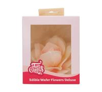 FunCakes Edible Wafer Flowers Deluxe Rose Pastella Yellow/Orange Ombre Large - Fiori Commestibili Decorazioni per Torte, Cupcake e Dolci - Confezione da 1