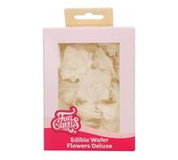 FunCakes Edible Wafer Flowers Deluxe Rose Rosalia White Medium - Fiori Commestibili Decorazioni per Torte, Cupcake e Dolci - Confezione da 15
