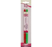 FunCakes Food Pen Rosso-Verde: Pennarello Alimentare, Punta flessibile per Linee Spesse e Sottili, Penna Commestibile per Biscotti, Torte, Fondente, Ideale per Personalizzare, Certificata Halal