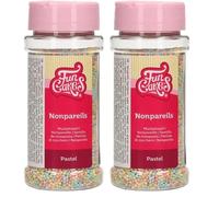 FunCakes Nonpareils Pastel: Cake Sprinkles, Great Taste, Perfect for Cake Decorating, Hundreds and Thousands Sprinkles. 80 g. (Confezione da 2)