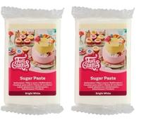 Funcakes Pasta Di Zucchero Bright White: Facile Da Usare, Liscia, Flessibile, Morbida E Pieghevole, Halal, Kosher E Senza Glutine. 250 Gr, Vaniglia, 12 x 7 x 2.5 cm 0.27 grammi (Confezione da 2)