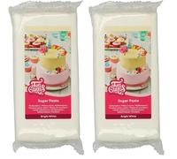 FunCakes Pasta di Zucchero Bright White: facile da usare, liscia, flessibile, morbida e pieghevole, perfetta per decorare torte, halal, kosher e senza glutine - 1000 g (Confezione da 2)
