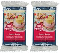 FunCakes Pasta di Zucchero Demin Blue: facile da usare, liscia, flessibile, morbida e pieghevole, perfetta per decorare torte, halal, kosher e senza glutine. 250 gr (Confezione da 2)