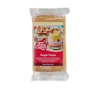 Funcakes Pasta di Zucchero Sparkling Gold, Facile da Usare, Liscia, Flessibile, Morbida e Pieghevole, per Decorare Torte, Halal, Kosher e Senza Glutine, 250 g