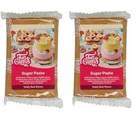 FunCakes Pasta di Zucchero Teddy Bear Brown: facile da usare, liscia, flessibile, morbida e pieghevole, perfetta per decorare torte, halal, kosher e senza glutine. 250 gr (Confezione da 2)