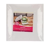 FunCakes Scatola per Torte Bianco: Scatola per Torte quadrato, Coperchio separato, Adatto per torte decorate, 28x28x15 cm, 1 pezzo