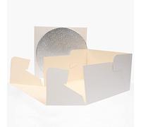 FunCakes Scatola per Torte & Vassoio per Torte Rotondo (3mm): Scatola per Torte quadrato, coperchio separato, adatto per torte decorate, 30x30x15 cm, 1 Scatola per Torte e 1 vassoio per Torte Rotondo
