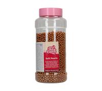 FunCakes Soft Pearls Medium Bronze Gold: Perle di Zucchero Commestibili dal Gusto Delizioso - Ideali per Decorare Torte e Dolci, Edible Soft Sugar Pearls. 500 g.