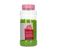 FunCakes Soft Pearls Medium Green: Perle di Zucchero Commestibili dal Gusto Delizioso - Ideali per Decorare Torte e Dolci, Edible Soft Sugar Pearls. 500 g.