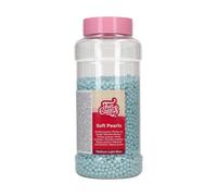 FunCakes Soft Pearls Medium Light Blue: Perle di Zucchero Commestibili dal Gusto Delizioso - Ideali per Decorare Torte e Dolci, Edible Soft Sugar Pearls. 500 g.