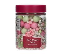 FunCakes Soft Pearls Mix Rose Garden: Perle di Zucchero Commestibili per Decorare Torte, Crostate e Cupcake, Ottimo Gusto, Ottime per Decorazioni, 80 g