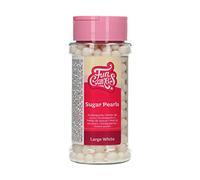FunCakes Soft Perlas Grande Bianco Lucido: Cake Sprinkles, Great Taste, Perfect for Cake Decorating, Commestible Soft Perle di Zucherro. 70 g.
