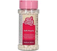 FunCakes Soft Perlas Media Bianco Lucido: Cake Sprinkles, Great Taste, Perfect for Cake Decorating, Commestible Soft Perle di Zucherro. 60 g.