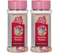 FunCakes Sprinkle Medley Pastel Unicorn: Zuccherini Decorativi, Ottimo Gusto, Ottimi per Decorare Torte, Cupcake e Biscotti, Sprinkle Mix. 50 g (Confezione da 2)
