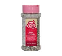 FunCakes Sugar Crystals -Argento Metallic-: Cake Sprinkles, Ottimo Gusto, Perfetto per Decorare Torte, Cristalli di Zucchero Colorati. 80 gr.