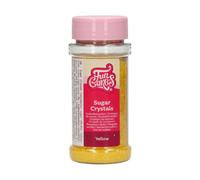 FunCakes Sugar Crystals -Giallo-: Cake Sprinkles, Ottimo Gusto, Perfetto per Decorare Torte, Cristalli di Zucchero Colorati. 80 gr.