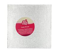 FunCakes Vassoio Rigido Quadrate 22,5 cm - Argento Vassoio Rigido Quadrate, Vassoio per la presentazione di torte, qualità, Aspetto lussuoso, 1 pezzo