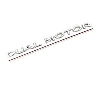 Funce Modello 3 Y Dual Motor Emblem Sticker Sottolineato Badge Lettere Accessori Compatibile con Tesla Modello 3/Y/S/X (Sliver+Red Line)