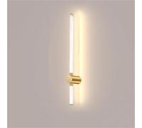 Funce murale di lusso leggera moderna, lampada da parete della barra leggera a tubo lineare oro lungo, illuminazione da parete a strisce interne per camera da letto, specchio da bagno per il bagno,