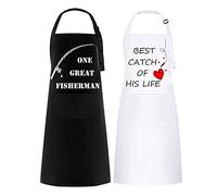 FunChaos 2 Grembiule da Coppia, Mr & Mrs Grembiuli, Nero Bianco Grembiule Regali per Fidanzamento di Matrimonio, Anniversario, San Valentino, Personalizzato Grembiuli per Coppia (Impermeabile)