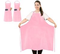 FunChaos 2 Pezzi Taglia Grossa Grembiule, Rosa Cuoco Grembiule, Unisex Grembiuli con 2 Tasche per Cucinare, BBQ, Lavoro, Professionale Grembiuli per Cameriere Pittore Parrucchiere (Taglia Grande)