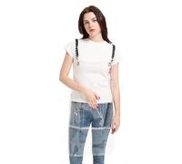 FunChaos Grembiule Trasparente in TPU Impermeabile con 3 Tasche e Bretelle Incrociate Regolabili, Grembiule da Lavoro Per Parrucchiere, Unghie, Cucina, Pittura, Barista e Lavaggio Piatti