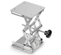 FunChem Sollevatore da laboratorio con forbice, 150 x 150 mm in acciaio inossidabile, supporto da tavolo pieghevole da laboratorio, altezza regolabile da 75 mm a 260 mm, capacità di carico 10 kg