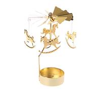 FUNCOCO Portacandele, giostra Rotante Girevole Portacandele con Luce da tè Stand Regalo Luminoso Decorazioni per Matrimoni - Carosello