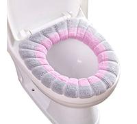 FUNCOCO Sedile del Water, Set di coprisedili per WC Lavabili Morbidi e Caldi universali per la Decorazione Domestica Closestool Mat Seat Case-Rosa