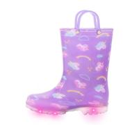 FUNCOO PLUS Stivali da pioggia per bambini e bambine | Design facile da mettere e togliere, suola a trazione, tomaia impermeabile mantiene i piedi dei bambini asciutti nei giorni