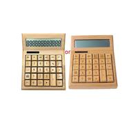 Functional Desktop Calculator Solar Power Bamboo Calculators with 12-digit Large Display