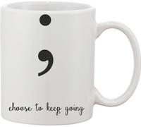 Functon+ Tazza in ceramica bianca con punto e virgola