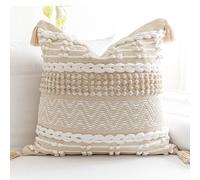 Funda de almohada BlissBlush Boho de 56 x 56 cm, grande, decorativa, para sof , cuadrada, con textura tejida, moderna, estilo bohemio, para cama.