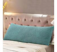 Funda de almohada corporal Reafort Ultra Soft Sherpa con cierre de cremallera, 53 x 137 cm (funda de almohada corporal azul, 53 x 137 cm)
