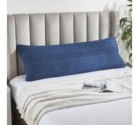 Funda de almohada decorativa de tejido gofrado azul marino de VHC Brands, 20 x 54 cm, estilo bohemio, estilo r stico, para dormitorio.