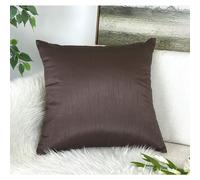 Funda de almohada/funda de almohada de seda sint tica lisa Aiking Home con cierre de cremallera, 66 x 66 cm, color marr n