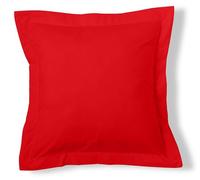 Funda de cojín color rojo amapola - 55x55 cm - 50% algodón / 50% poliéster - 144 hilos. Gramage: 115