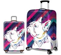 Funda de Maleta,Funda de Equipaje Elástica y Lavable Diseño Impreso de Animales en 3D Funda de Viaje Antiarañazos Se Adapta a Maletas de 18-32 Pulgadas (Pug Rosa,S (18-21 pulgadas))