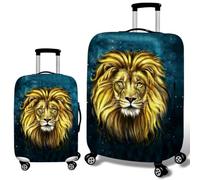 Funda de Maleta,Funda de Equipaje Elástica y Lavable Diseño Impreso de Animales en 3D Funda de Viaje Antiarañazos Se Adapta a Maletas de 18-32 Pulgadas (León Verde,XL (29-32 pulgadas))