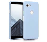 Funda kwmobile compatible con Google Pixel 3a - Carcasa protectora de silicona TPU suave y fina - Azul claro mate