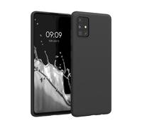 Funda kwmobile compatible con Samsung Galaxy A51 - Carcasa protectora de silicona TPU suave y fina - Negro mate