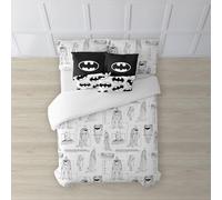 FUNDA NÓRDICA CON BOTONES 100% ALGODÓN MODELO BATMAN FEATURES PARA CAMA DE 90 (155X220 CM.)