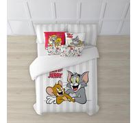 FUNDA NÓRDICA CON BOTONES 100% ALGODÓN MODELO TOM & JERRY BASIC PARA CAMA DE 90 (155X220 CM.)
