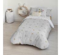 FUNDA NÓRDICA CON BOTONES 100% ALGODÓN MODELO TOM JERRY VICHY PARA CAMA DE 80 (140X200 CM.)