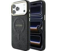 CG MOBILE Guess - Custodia goffrata 4G Classic compatibile con MagSafe per iPhone 18 Pro / 17 Pro (nero)