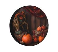Funda para rueda de repuesto con diseño de calabazas otoñales, resistente a la intemperie, universal, para remolques, caravanas, SUV, camiones, viajes, coches, caravanas, remolques, accesorios de 14 p