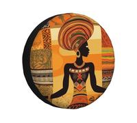 Funda para rueda de repuesto con diseño de mujer africana, resistente a la intemperie, universal, para remolques, caravanas, SUV, camiones, viajes, coches, caravanas, remolques, accesorios de 15 pulga
