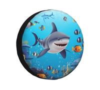 Funda para rueda de repuesto con temática de peces y océano, resistente a la intemperie, universal, para remolques, caravanas, SUV, camiones, viajes, coches, caravanas, remolques, accesorios de 17 pul