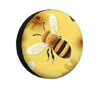 Funda para rueda de repuesto Honey bee2, protectores de ruedas, cubiertas impermeables, ajuste universal para remolques, RV, SUV, camiones, viajes, coches, caravanas, remolques, accesorios de 16 pulga